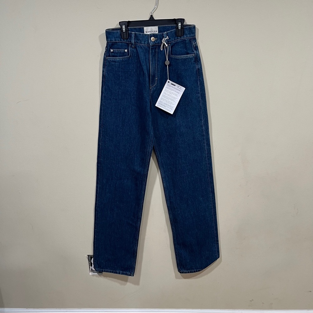 NWT Wandler denim pants fit poppy size26 cotton dark denim high waisted straight